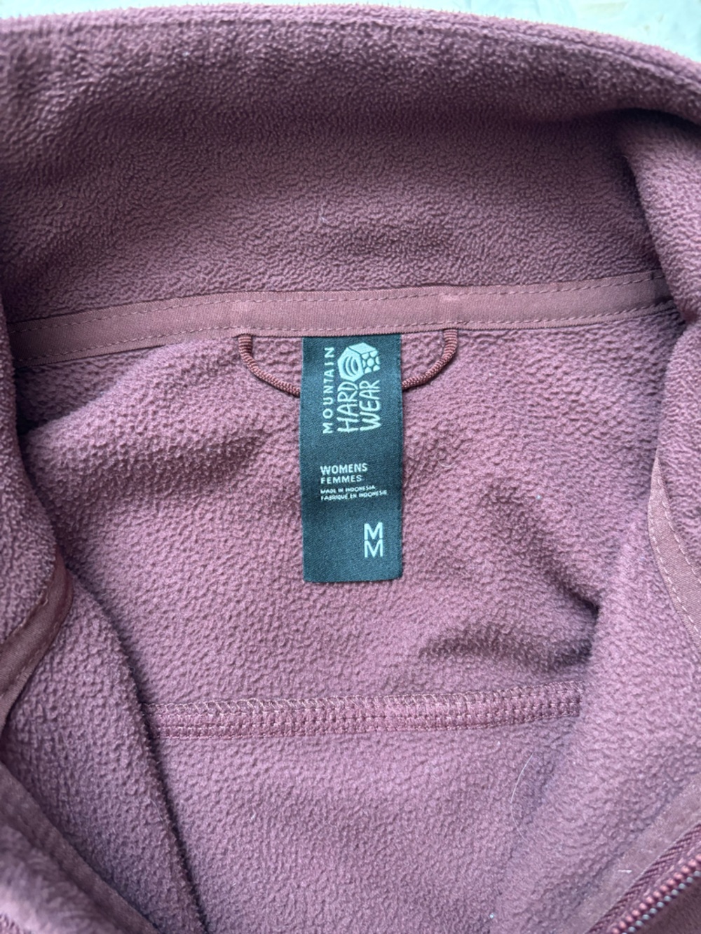 Mountain Hardwear Womens Fleece Full Zip Jacket Size M Burgundy - Picture 4 of 5